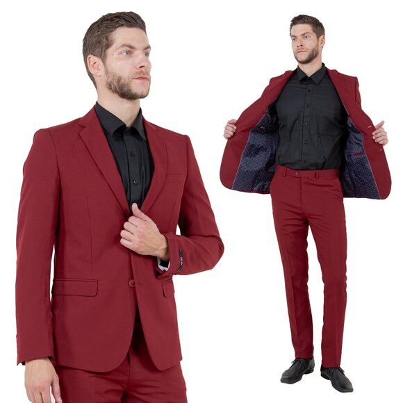 Vitto Other - Vitto's Premium Polyester 2pc Mens Suit,  Burgundy